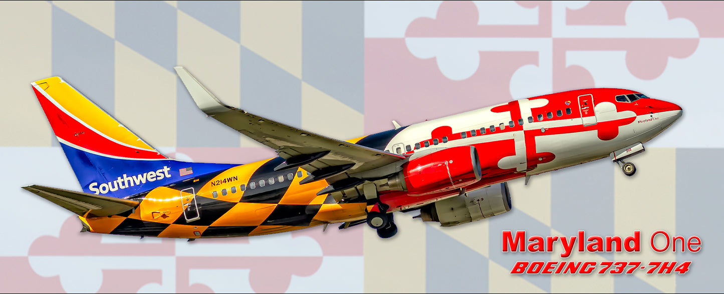 Southwest Airlines Maryland One Boeing 737-7H4 Fridge Magnet (PMT1797)