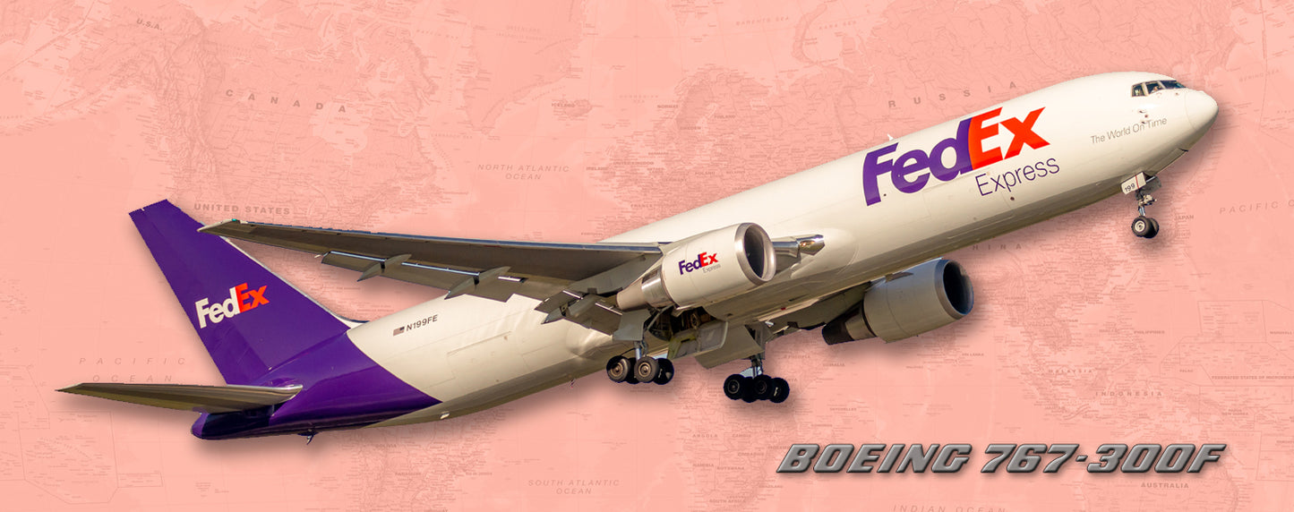 FedEx Boeing 767-300F Handmade 2" x 5" Fridge Magnet (PMT1800)