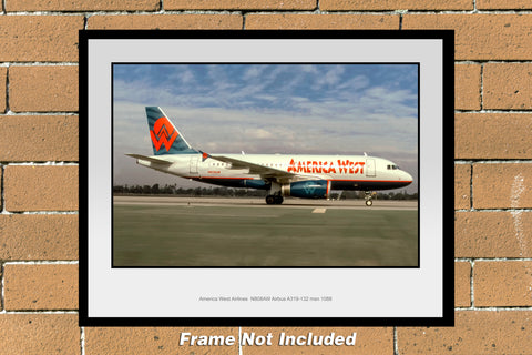 America West Airlines Airbus A319-132 Color Photograph (AB078RGJF11X14)