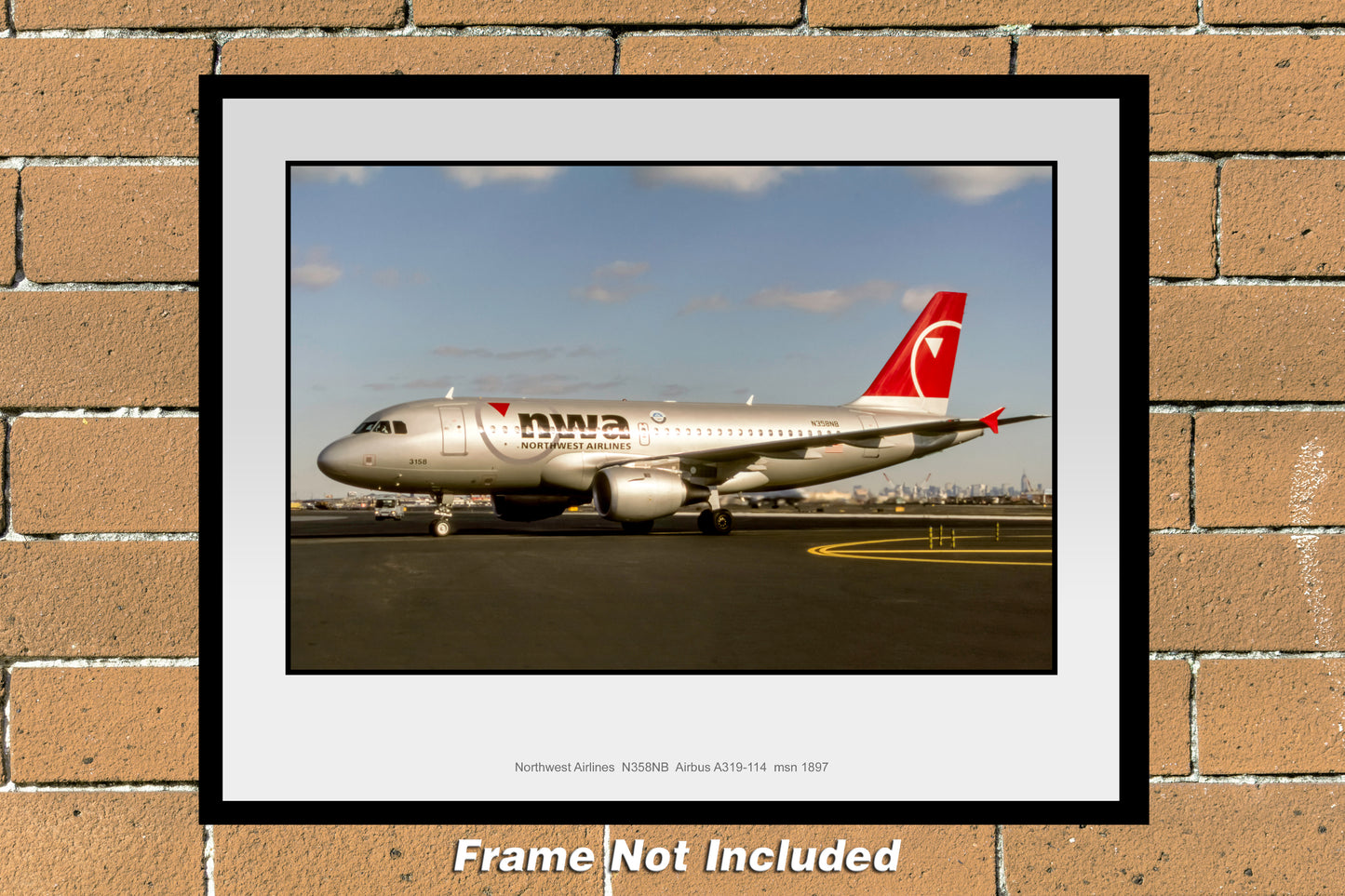 Northwest Airlines Airbus A319-114 11" x 14" Color Photograph (AB082LGAS11X14)