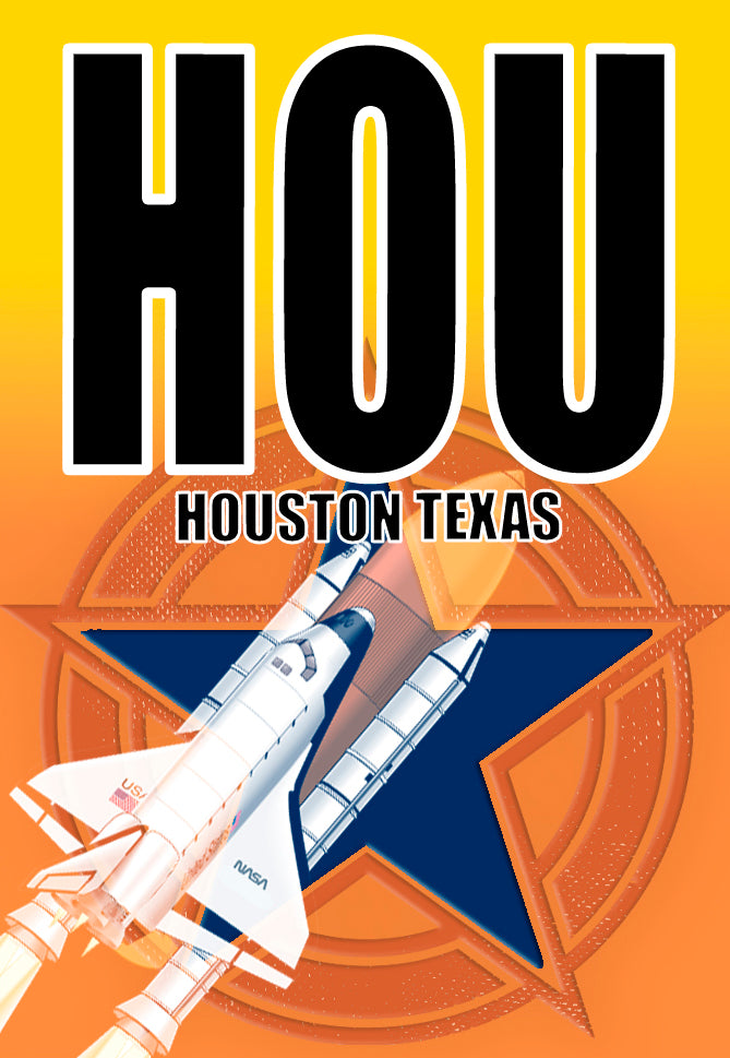 HOU Houston Hobby airport IATA city code handmade fridge magnet