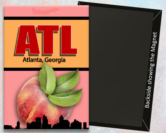 ATL Atlanta Airport IATA code handmade fridge magnet