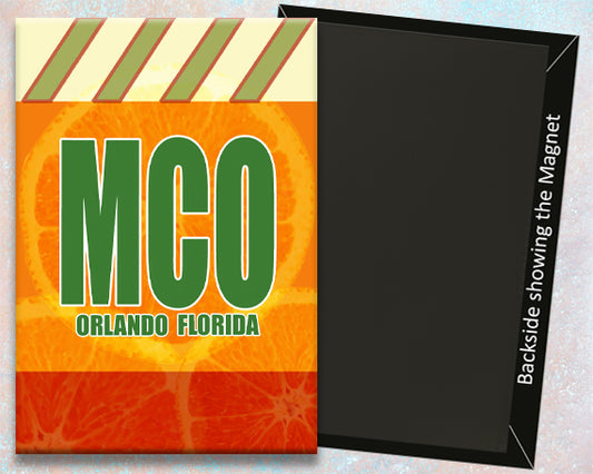 2.25"x3.25" MCO Orlando Airport IATA Code handmade fridge magnet