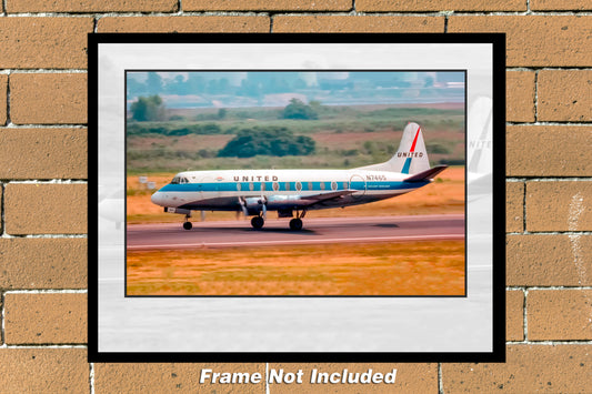 United Airlines Vickers 745D Color Photograph (AE002LGSP11X14)