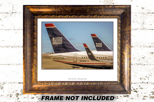 USAirways Boeing 757 Aircraft Tails Color Photograph (APPL10008)
