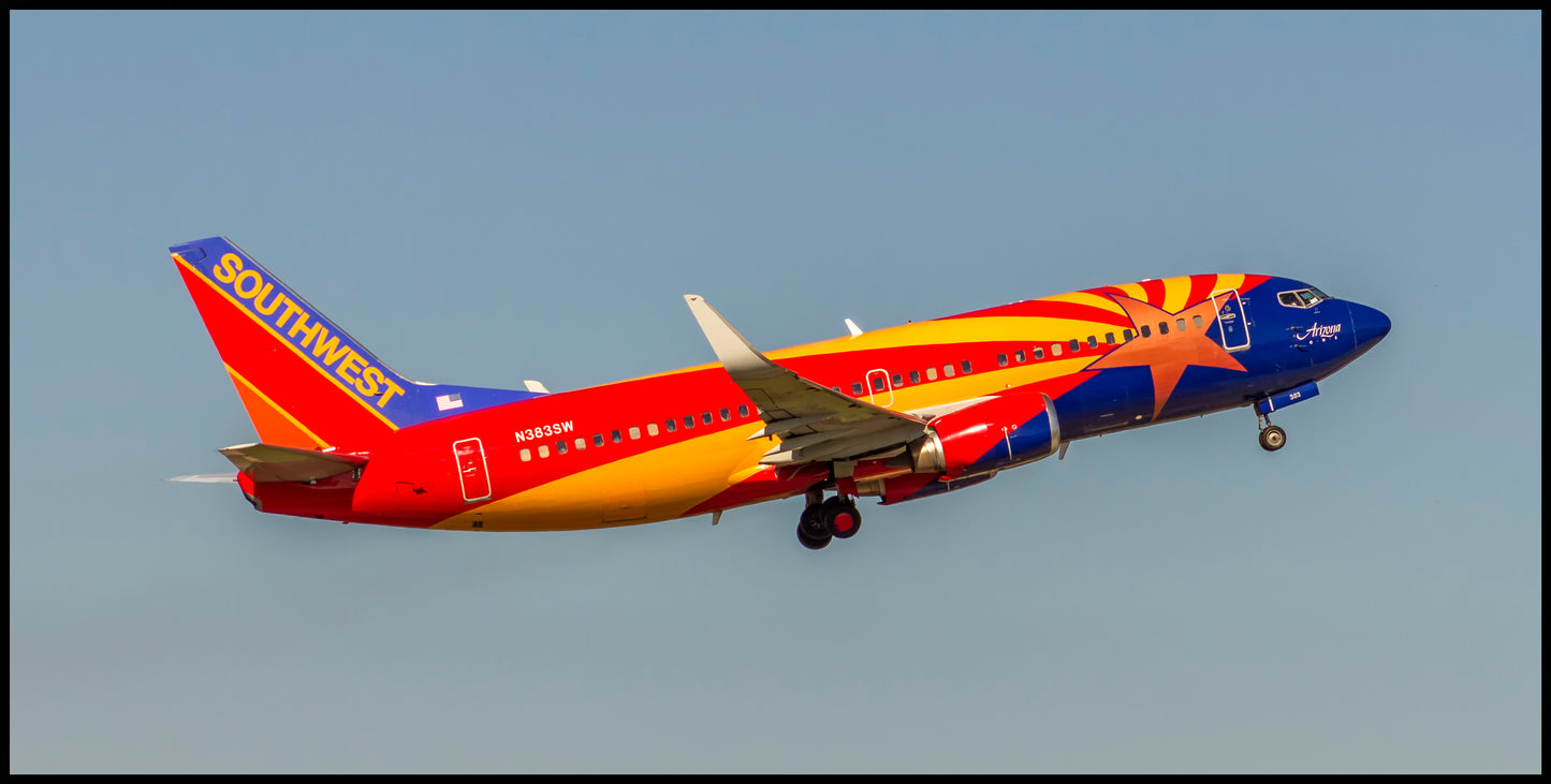 Southwest Airlines Boeing 737 Arizona One Color Photograph (APPM10009)