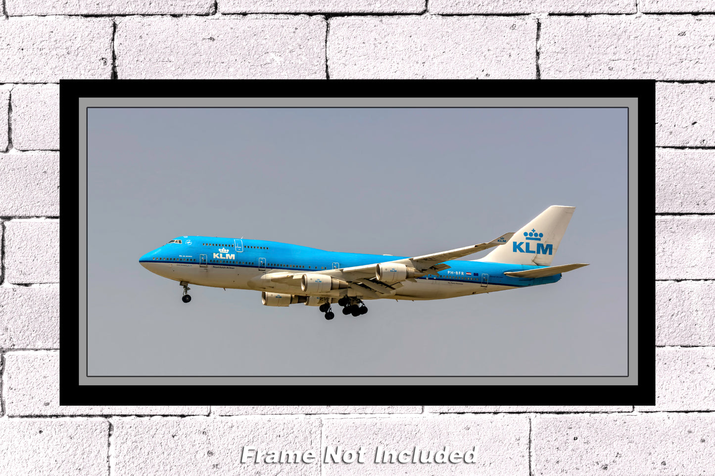 10"x20" airline color photograph of a Boeing 747 KLM Airline