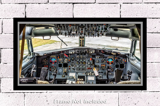 Boeing 727-200 cockpit 10"x20" color airline photograph