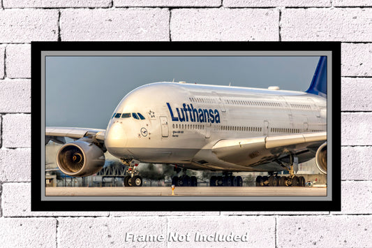 Lufthansa Airlines Airbus A380 Close Up Color Photograph (APPM10056)