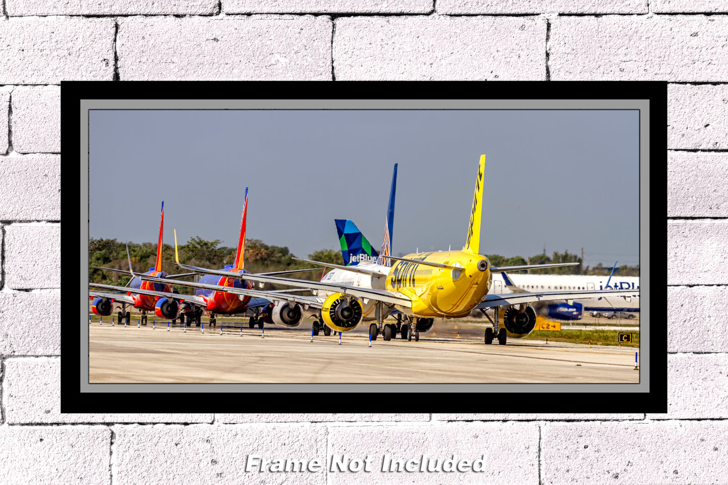 Aircraft Tail Traffic Waiting For Departure Color Photograph (APPM10089)