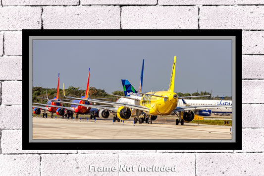 Aircraft Tail Traffic Waiting For Departure Color Photograph (APPM10089)