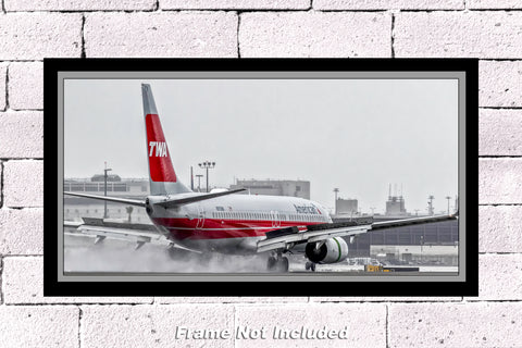 American Airlines  TWA Colors Boeing 737 Color Photograph (APPM10117)