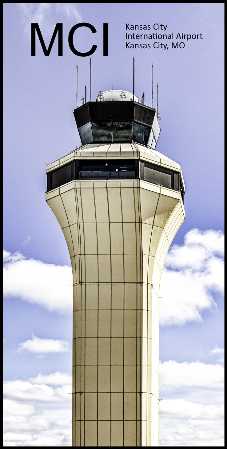 MCI Kansas City Airport 10"x0" color airport photograph of the control tower