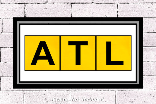 10"x20" airport code color photograph