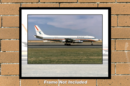 United Airlines Douglas DC-8-21 Color Photograph (B040RGJC11X14)