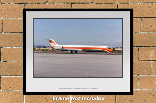 PSA Airlines McDonnell Douglas MD-81 Color Photograph (D091RGJC11X14)