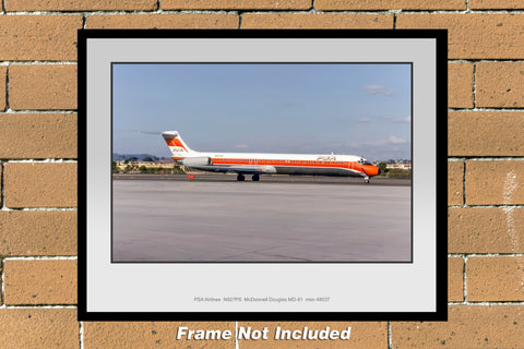 PSA Airlines McDonnell Douglas MD-81 Color Photograph (D091RGJC11X14)