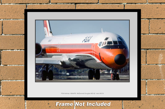 PSA Airlines McDonnell Douglas MD-82 Color Photograph (D110RGJA11X14)
