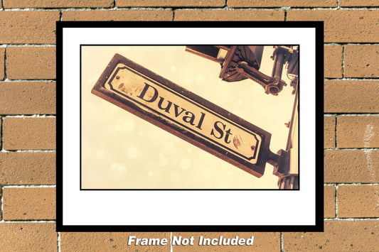 Duval St Sign Key West 11" x 14" Sepia Photograph (EYW2304004211X14)