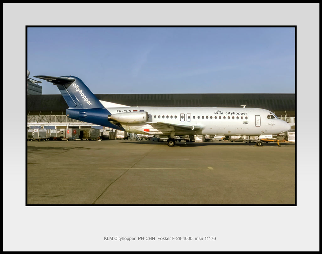 KLM Cityhopper Fokker F-28 Color Photograph (F026RGSO11X14)