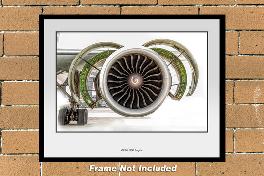 GE90-115B Aircraft Engine Color Photograph GE90-115B11X14