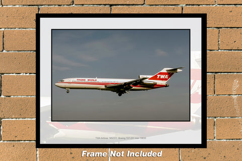 TWA Airlines Boeing 727-231 Color Photograph (I109LAAS11X14)