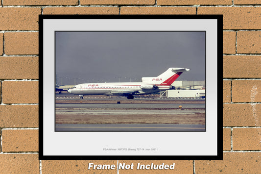 PSA Airlines Boeing 727-14 11" x 14" Color Photograph (I170LGFH11X14)