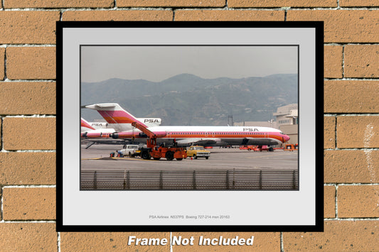 PSA Airlines Boeing 727-214 Color Photograph (I270RGJA11X14)