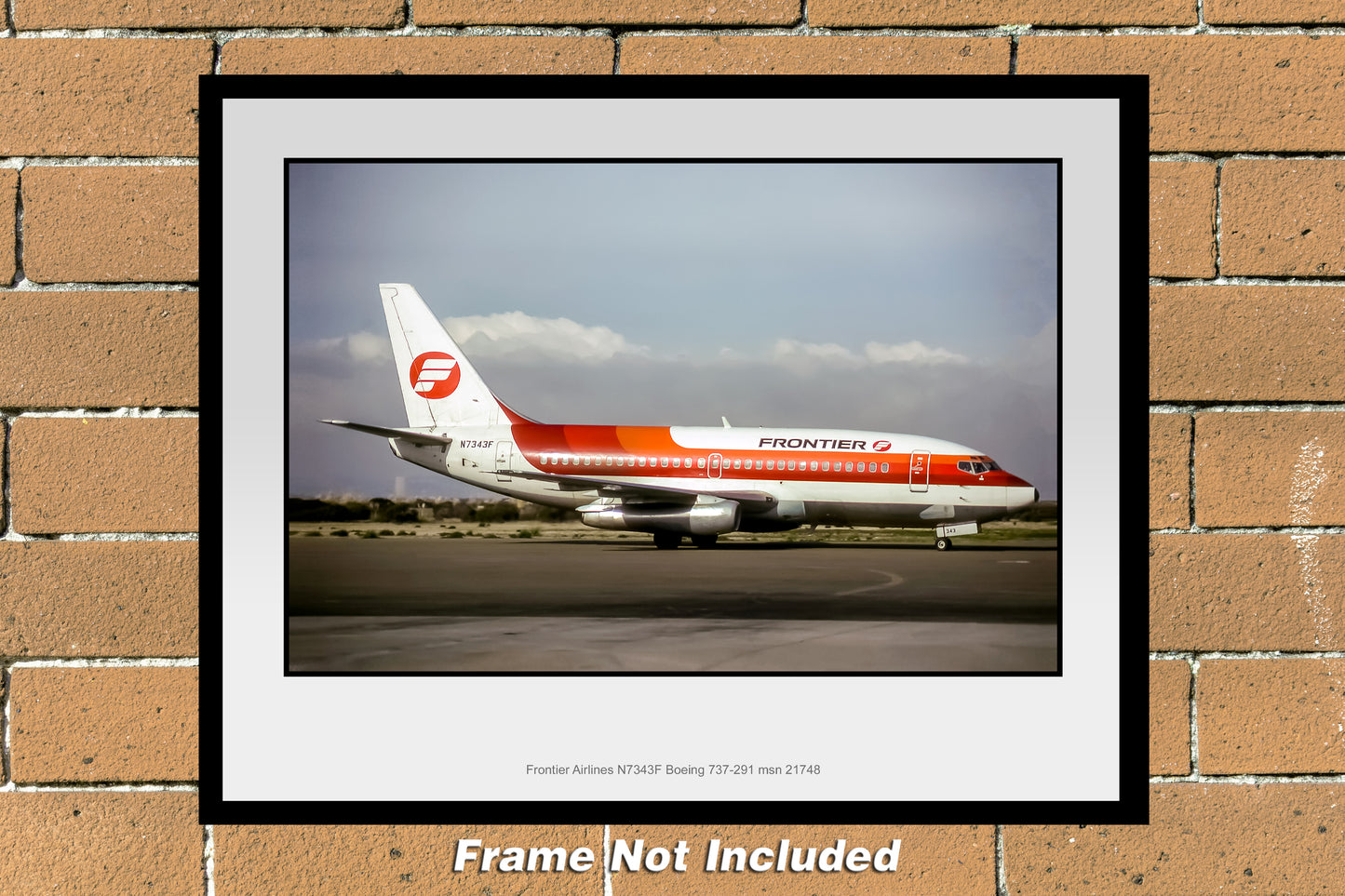 Frontier Airlines Boeing 737-291 Color Photograph (J110RGJS11X14)