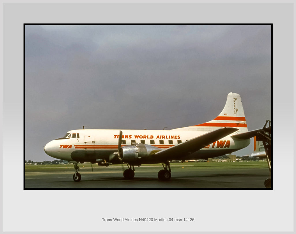 TWA Airlines Martin 404 Color Photograph (JJ002LGJF11X14)