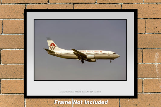 America West Airlines Boeing 737-3G7 Color Photograph (K151RAJF11X14)
