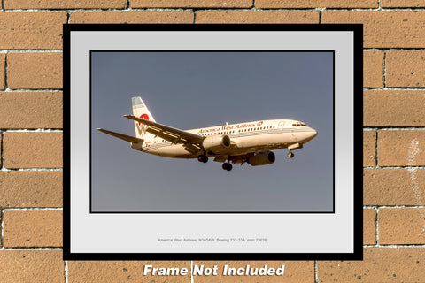 America West Airlines Boeing 737-33A Color Photograph (K155RAJF11X14)