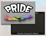 Pride with Rainbow Airplane Fridge Magnet (LM14408)