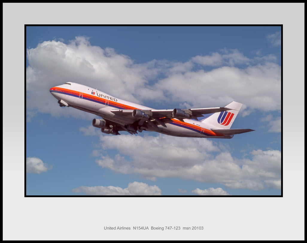 United Airlines Boeing 747-123 Color Photograph (M106LAJC11X14)