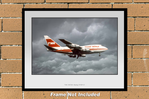 TWA Airlines 1980's Colors Boeing 747SP-31 Color Photo (M130RAJM11X14)