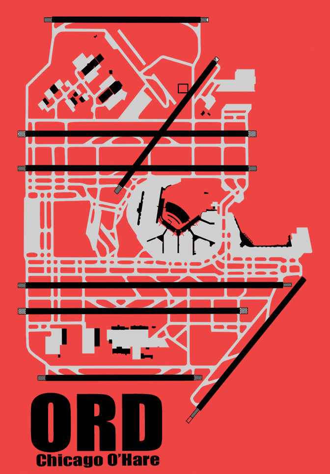 ORD O'Hare Airport Diagram Fridge Magnet (MM10016)