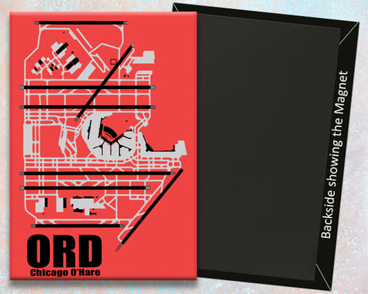 ORD O'Hare Airport Diagram Fridge Magnet (MM10016)