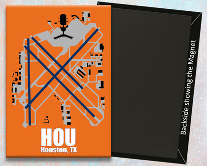 HOU Houston Hobby Airport Diagram Map Fridge Magnet (MM10028)