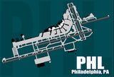 PHL Philadelphia PA Airport Diagram Map Fridge Magnet (MM10029)