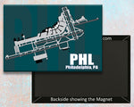 PHL Philadelphia PA Airport Diagram Map Fridge Magnet (MM10029)