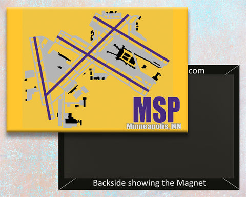 MSP Minneapolis Airport Diagram Map Magnet (MM10032)