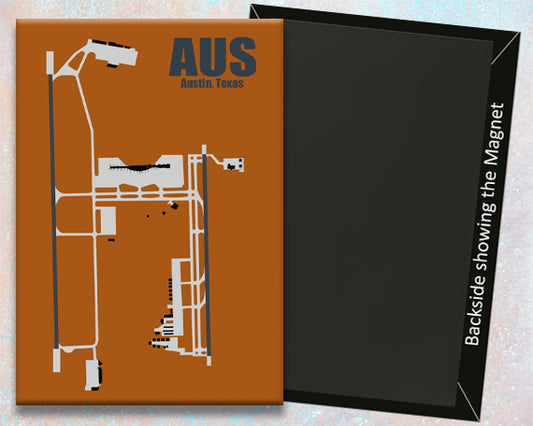 AUS Austin Airport Diagram Map Handmade 3.25" x 2.25" Fridge Magnet (MM10034)