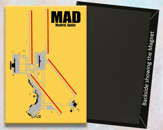 MAD Madrid Airport Diagram Map Fridge Magnet (MM10035)