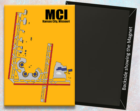 MCI Kansas City Airport Diagram Map Fridge Magnet (MM10036)