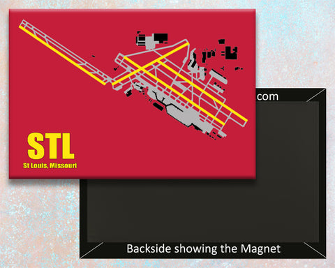STL St Louis Airport Diagram Fridge Magnet (MM10037)