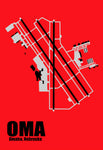 OMA Omaha Int'l Airport Diagram Map Magnet (MM10039)