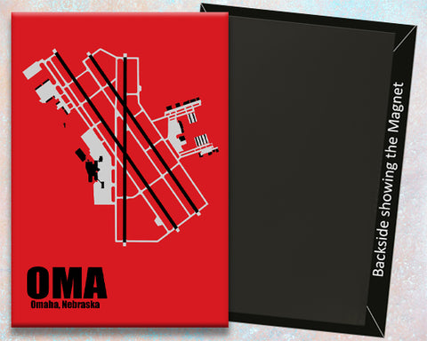 OMA Omaha Int'l Airport Diagram Map Magnet (MM10039)