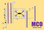 MCO Orlando Int'l Airport Diagram Map Magnet (MM10041)