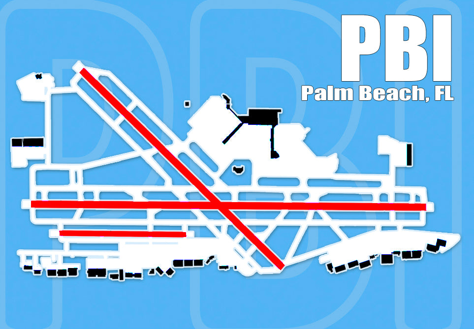 PBI Palm Beach Int'l Airport Diagram Fridge Magnet (MM10044)