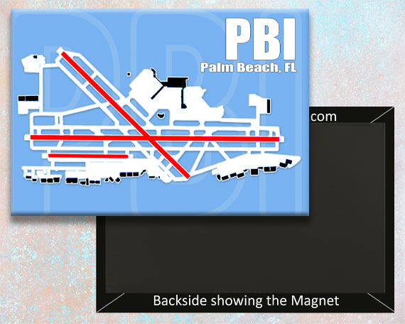 PBI Palm Beach Int'l Airport Diagram Fridge Magnet (MM10044)